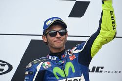 Podium: tweede plaats Valentino Rossi, Repsol Honda Team