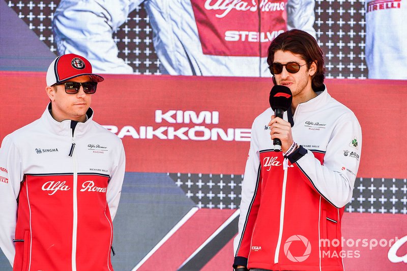 Kimi Raikkonen, Alfa Romeo Racing and Antonio Giovinazzi, Alfa Romeo Racing at the Federation Square event