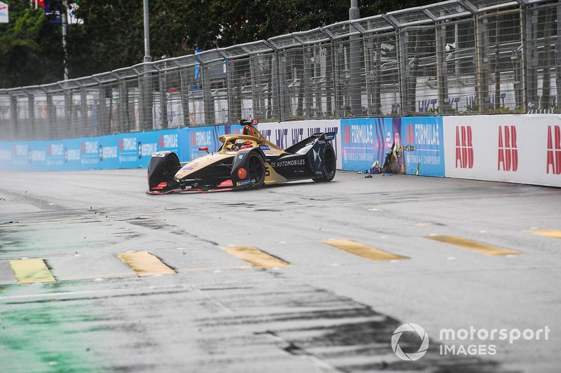Jean-Eric Vergne, DS TECHEETAH, DS E-Tense FE19 pierde el control antes de pasar la línea
