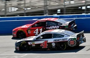 Daniel Suarez, Stewart-Haas Racing, Ford Mustang Haas Automation and Kevin Harvick, Stewart-Haas Racing, Ford Mustang Jimmy John's