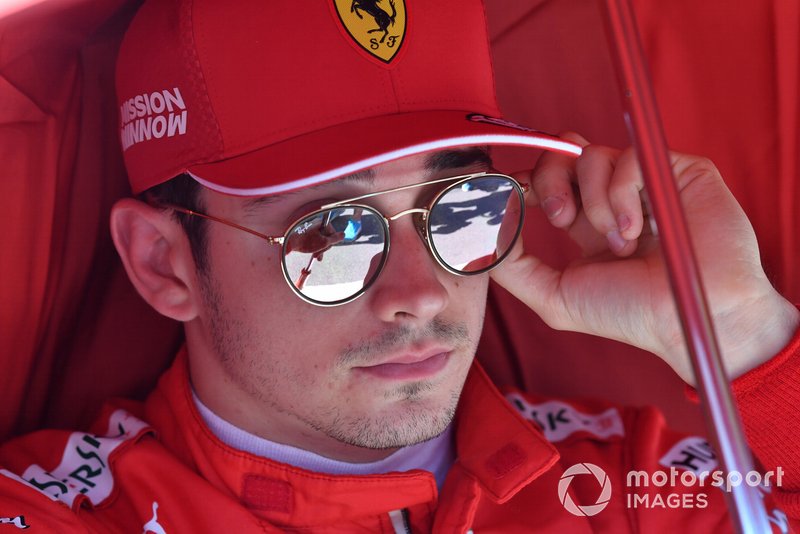 Charles Leclerc, Ferrari, in griglia