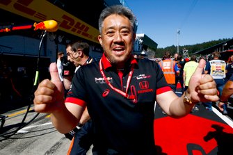 Masashi Yamamoto, General Manager, Honda Motorsport celebrates a Honda victory