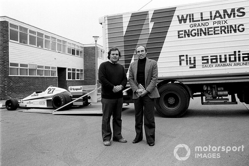 Patrick Head e Frank Williams alla presentazione della Williams FW06, nella nuova Factory