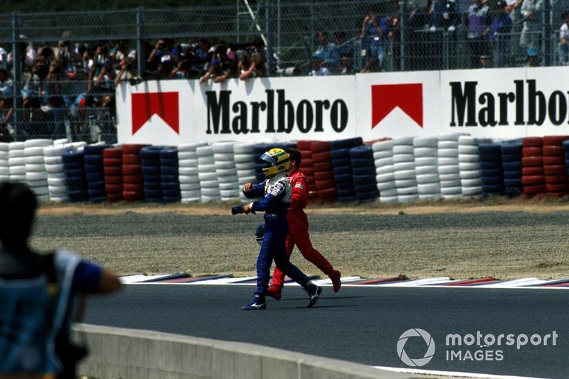 Ayrton Senna, Williams; Nicola Larini, Ferrari