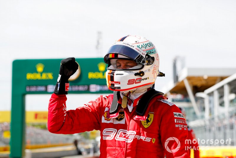 Sebastian Vettel celebra a pole
