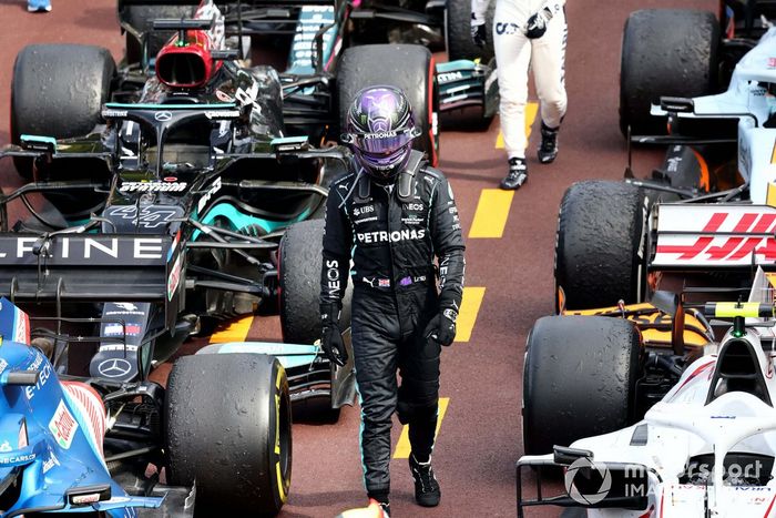 Lewis Hamilton, Mercedes, en Parc Ferme