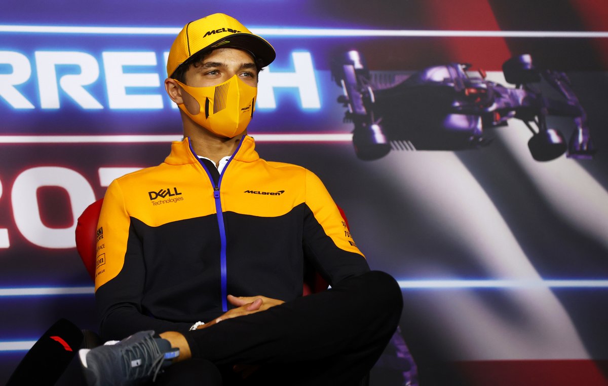 Lando Norris, McLaren durante la conferencia de prensa