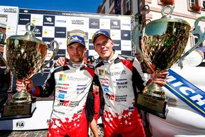 Les vainqueurs Ott Tanak, Martin Järveoja, Toyota Yaris WRC, Toyota Gazoo Racing
