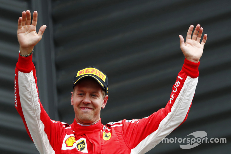 El ganador: Sebastian Vettel, Ferrari