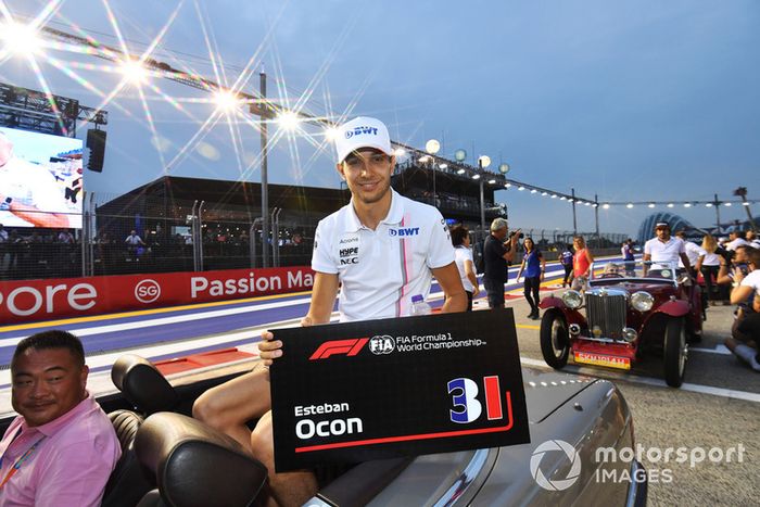 Esteban Ocon, Racing Point Force India F1 Team en el desfile de pilotos