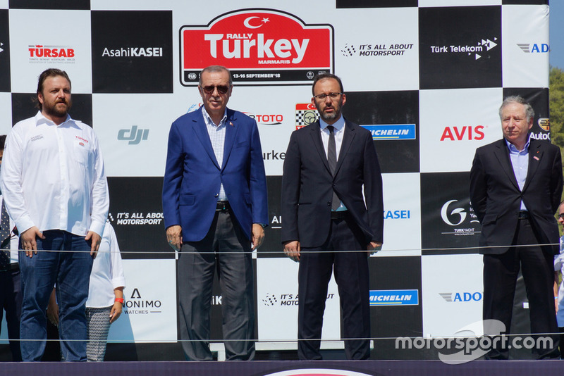 Serkan Yazıcı, TOSFED President, Recep Tayyip Erdoğan, President of Turkey, Jean Todt, FIA President