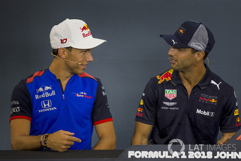 Pierre Gasly, Scuderia Toro Rosso Toro Rosso and Daniel Ricciardo, Red Bull Racing in the Press Conference