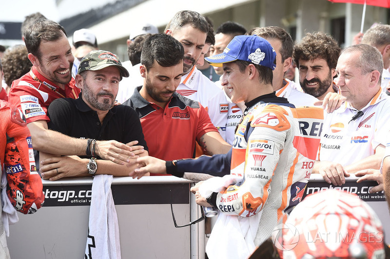 Max Biaggi, third place Marc Marquez, Repsol Honda Team