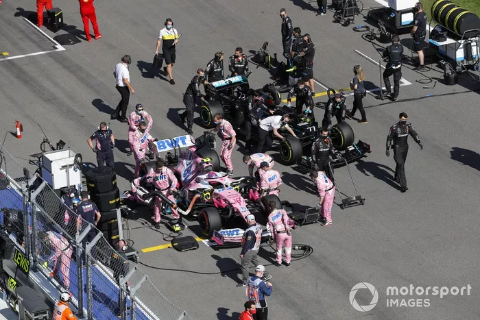 Lance Stroll, Racing Point RP20, Valtteri Bottas, Mercedes F1 W11