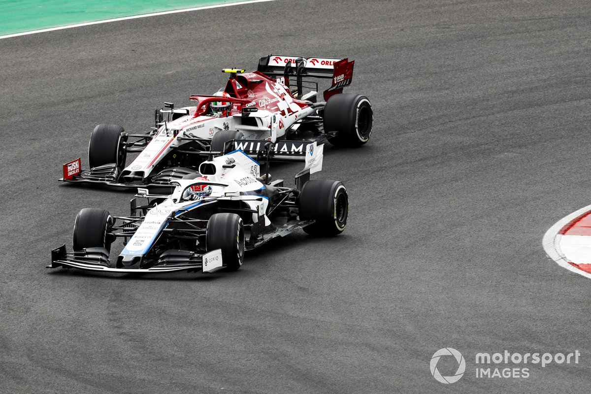 George Russell, Williams FW43, Antonio Giovinazzi, Alfa Romeo Racing C39