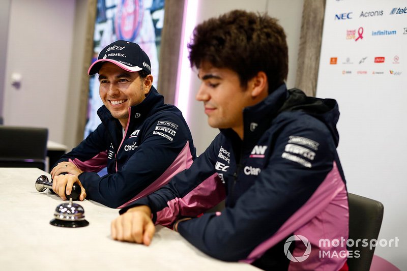 Sergio Perez, Racing Point, and Lance Stroll, Racing Point