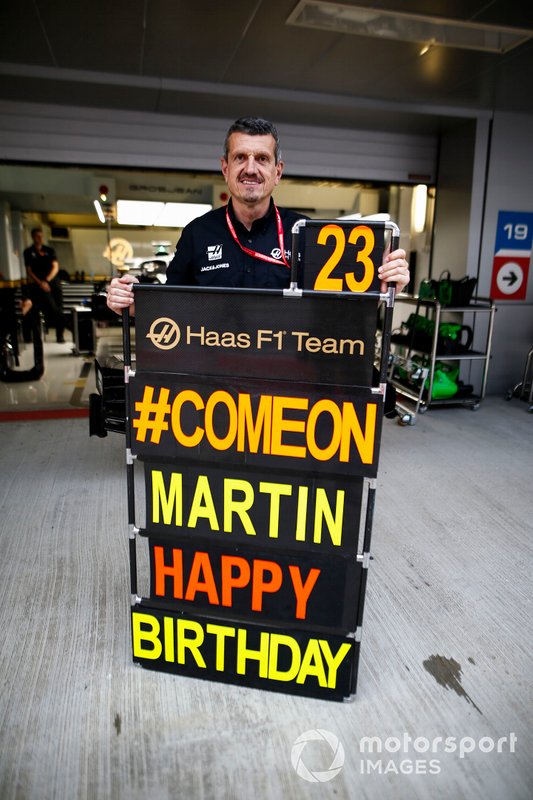 A birthday message to Martin from Guenther Steiner, Team Principal, Haas F1 Team