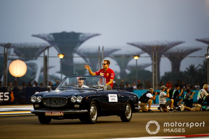 Sebastian Vettel, Ferrari on the drivers parade