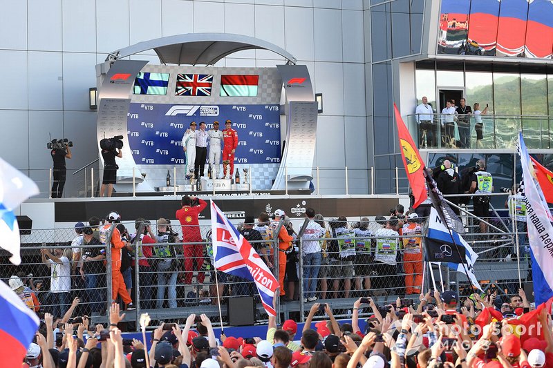 The podium celebration