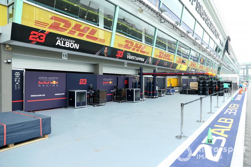 The Red Bull Honda garage