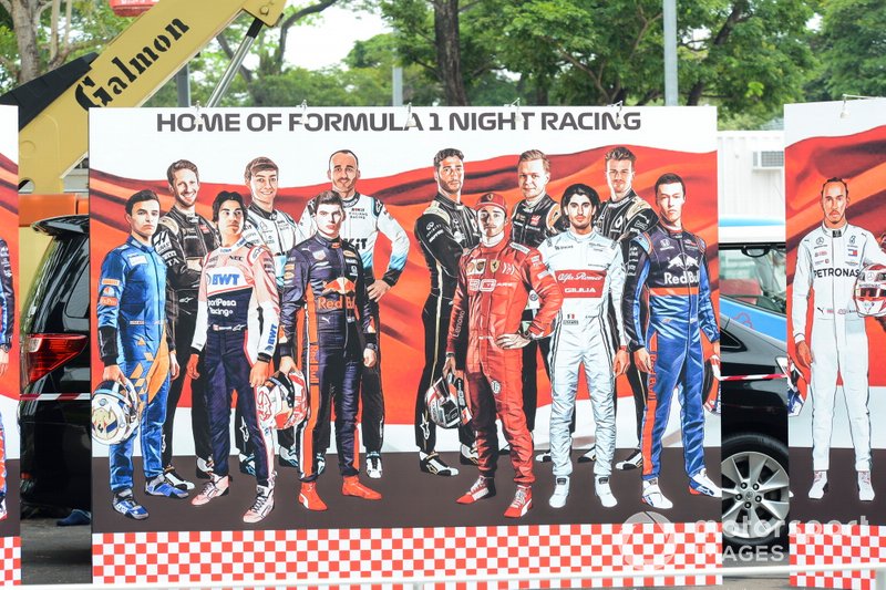 Artwork of drivers on the 2019 Formula 1 grid