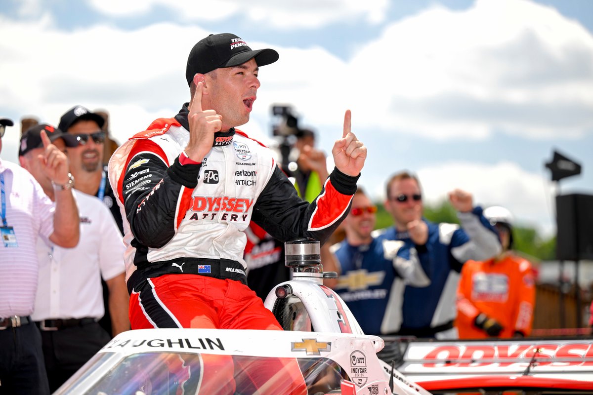 Scott McLaughlin, Team Penske Chevrolet, Victory Lane, Roger Penske