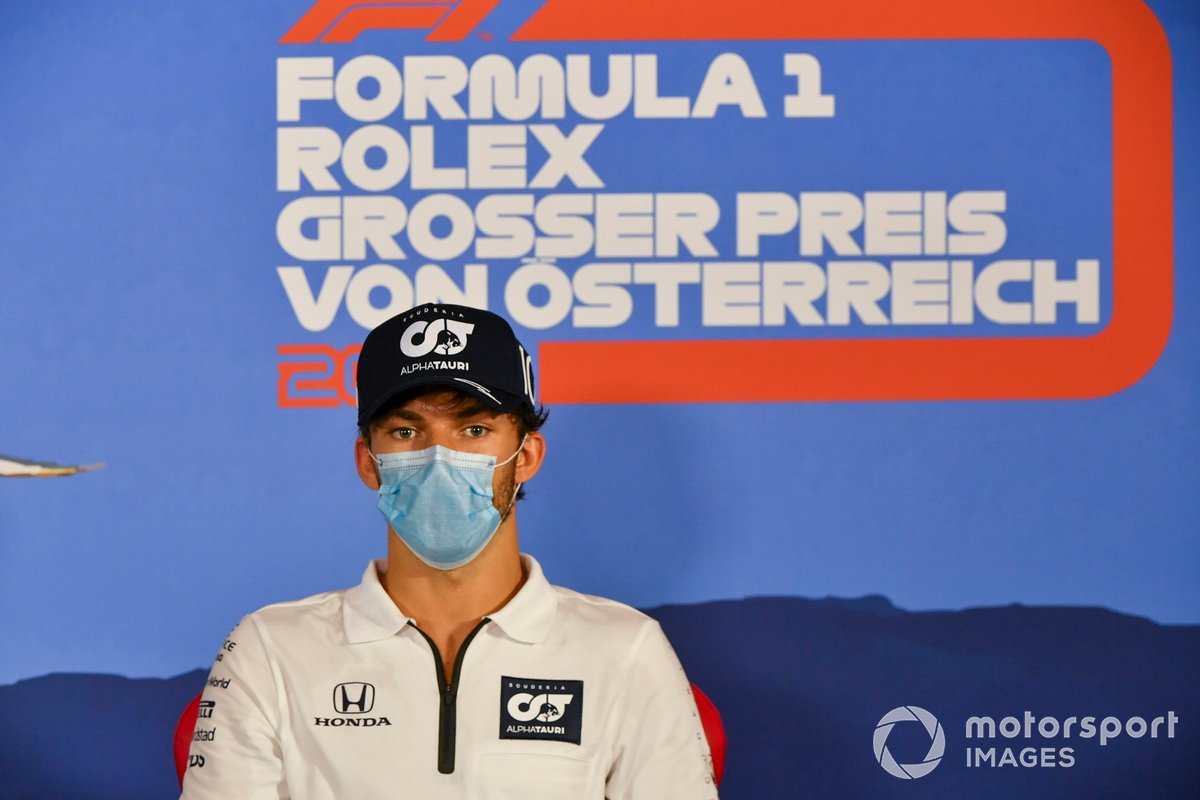 Pierre Gasly, AlphaTauri in the press conference