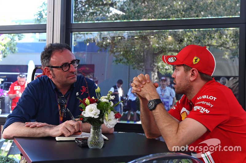 Roberto Chinchero, Motorsport.com ITA con Sebastian Vettel, Ferrari