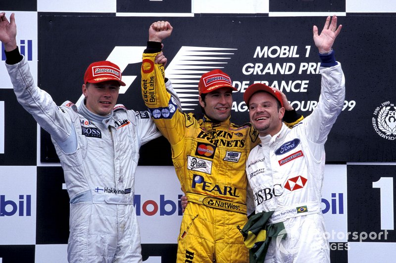 Heinz-Harald Frentzen, Jordan, Mika Hakkinen, McLaren, Rubens Barrichello, Stewart