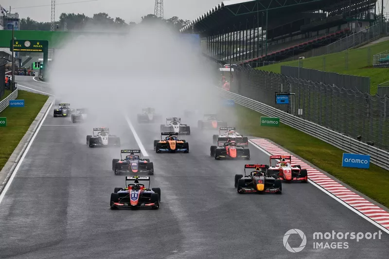 David Beckmann, Trident, Dennis Hauger, Hitech Grand Prix, Logan Sargeant, Prema Racing, Clement Novalak, Carlin y Alexander Peroni, Campos Racing