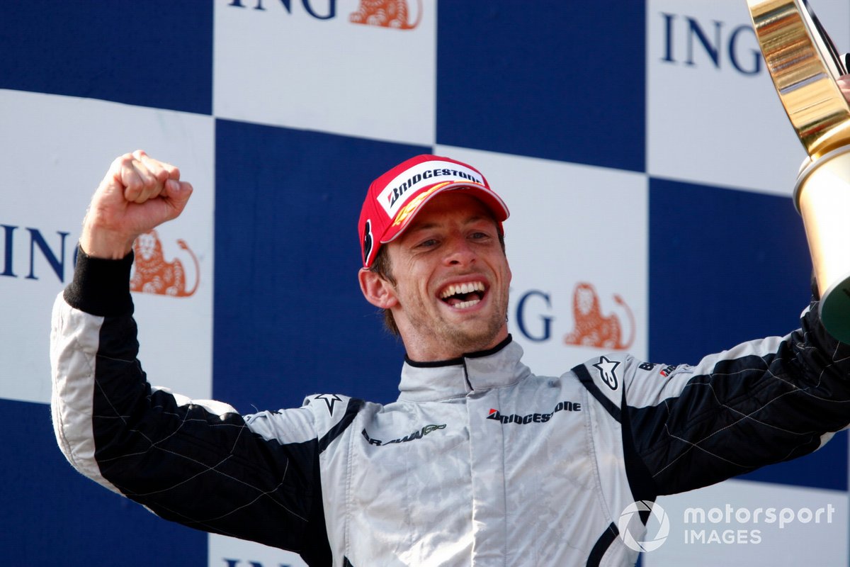 Race winner Jenson Button, Brawn GP