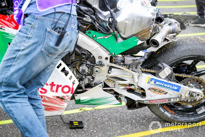 La moto de Johann Zarco, LCR Honda après sa chute