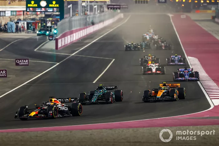 Max Verstappen, Red Bull Racing RB19, Fernando Alonso, Aston Martin AMR23, Lando Norris, McLaren MCL60