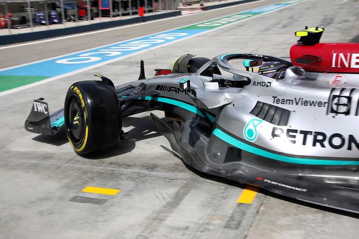 Detalle lateral del Mercedes W13