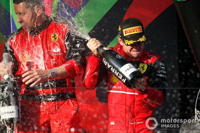Podio: ganador Charles Leclerc, Ferrari