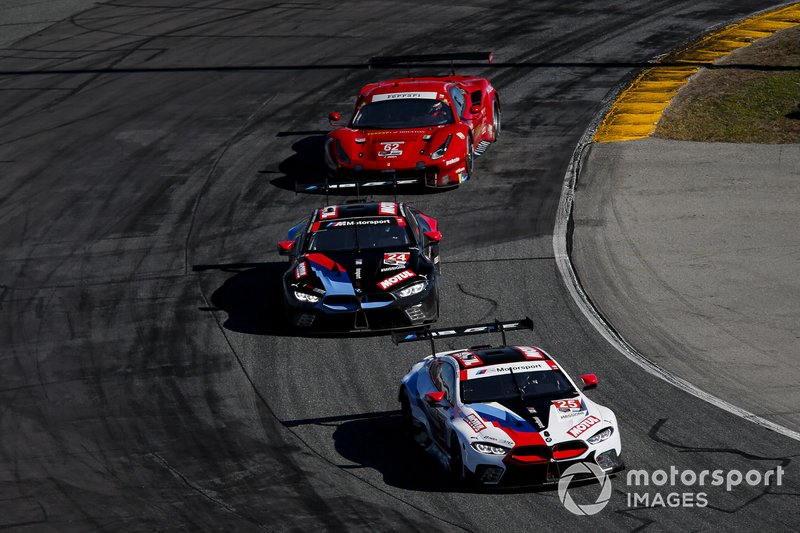 #25 BMW Team RLL BMW M8 GTE, GTLM: Connor De Phillippi, Philipp Eng, Bruno Spengler, Colton Herta, #24 BMW Team RLL BMW M8 GTE, GTLM: John Edwards, Augusto Farfus, Chaz Mostert, Jesse Krohn, #62 Risi Competizione Ferrari 488 GTE, GTLM: Daniel Serra, James Calado, Alessandro Pier Guidi, Davide Rigon