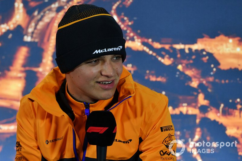 Lando Norris, McLaren, in a press conference