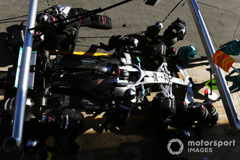 Valtteri Bottas, Mercedes F1 W11 en pitlane