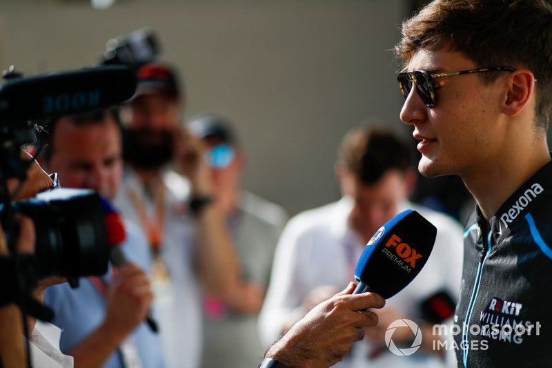 George Russell, Williams Racing, parle aux médias