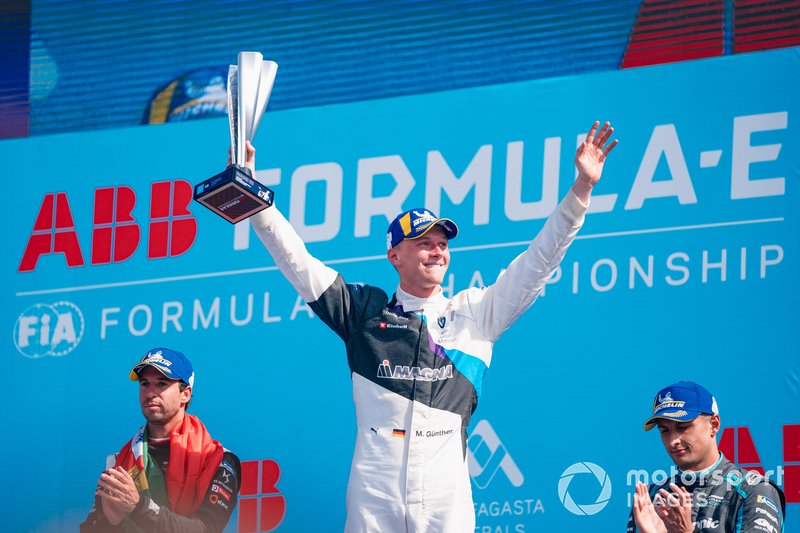 Race winner Maximilian Günther, BMW I Andretti Motorsports celebrates on the podium