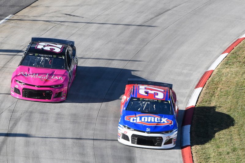 Chris Buescher, JTG Daugherty Racing, Chevrolet Camaro Clorox, Garrett Smithley, Rick Ware Racing, Chevrolet Camaro RICH MAR FLORIST