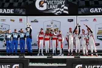GTD Winners #44 GRT Magnus Racing Lamborghini Huracan GT3: John Potter, Andy Lally, Spencer Pumpelly, Marco Mapelli, #48 Paul Miller Racing Lamborghini Huracan GT3: Bryan Sellers, Corey Lewis, Madison Snow, Andrea Caldarelli, #88 WRT Speedstar Audi Sport Audi R8 LMS GT3: Mirko Bortolotti, Dries Vanthoor, Rolf Ineichen, Daniel Morad
