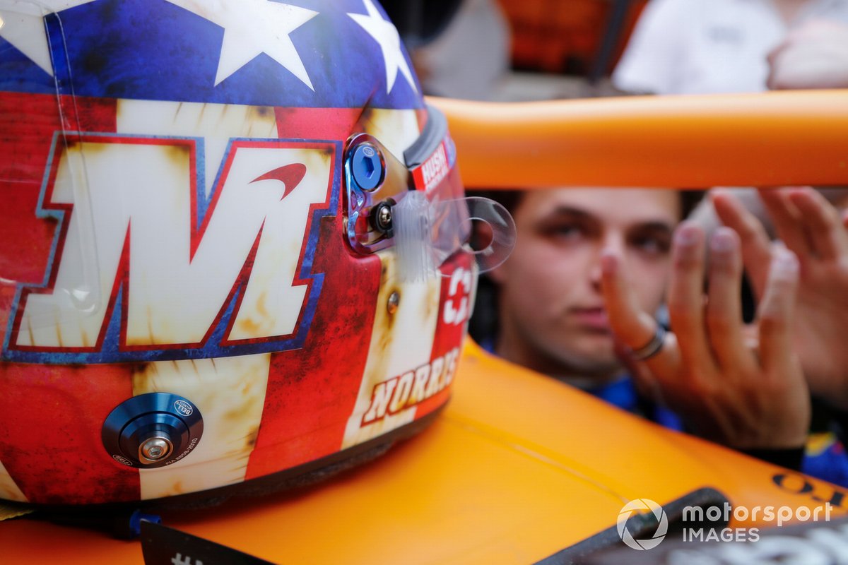 Lando Norris, McLaren et son casque spécial USGP
