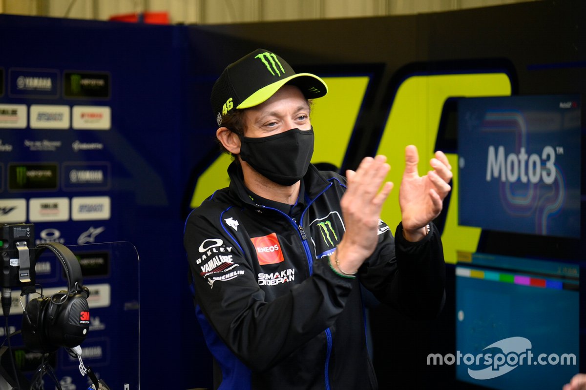 Valentino Rossi en el evento de despedida de Yamaha Factory Racing.