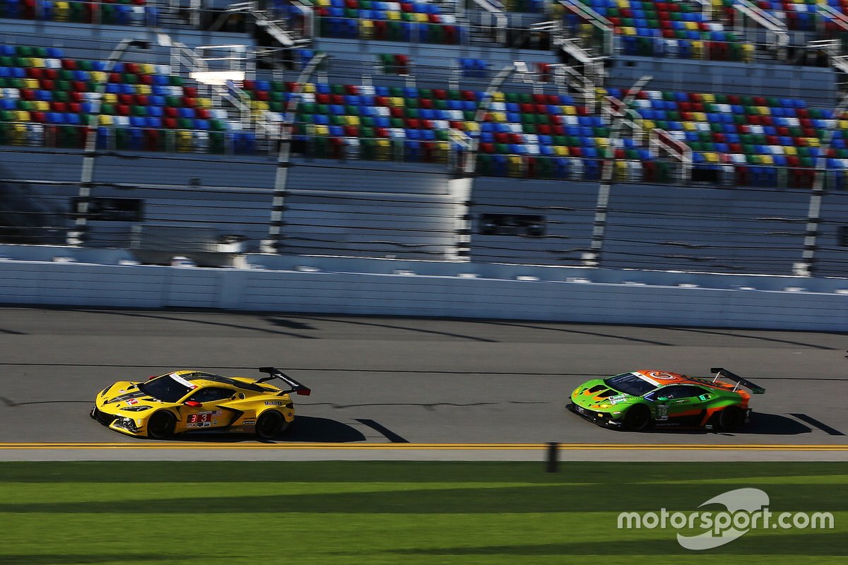 #3 Corvette Racing Corvette C8.R, GTLM: Antonio Garcia, Jordan Taylor, Nicky Catsburg, #19 GRT Grasser Racing Team Lamborghini Huracan GT3, GTD: Misha Goikhberg, Franck Perera, Albert Costa, Tim Zimmermann