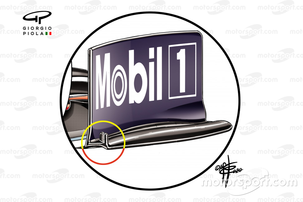 Endplate delantero del Red Bull Racing RB16
