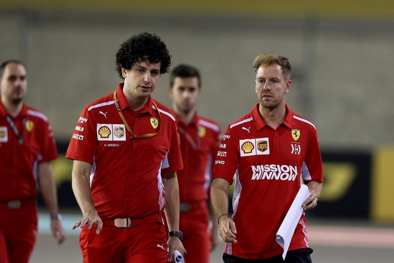 Sebastian Vettel, Ferrari walks the track