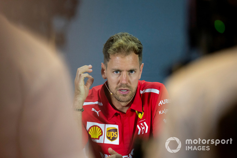 Sebastian Vettel, Ferrari en la conferencia de prensa