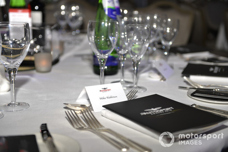 Table setting for Mika Hakkinen