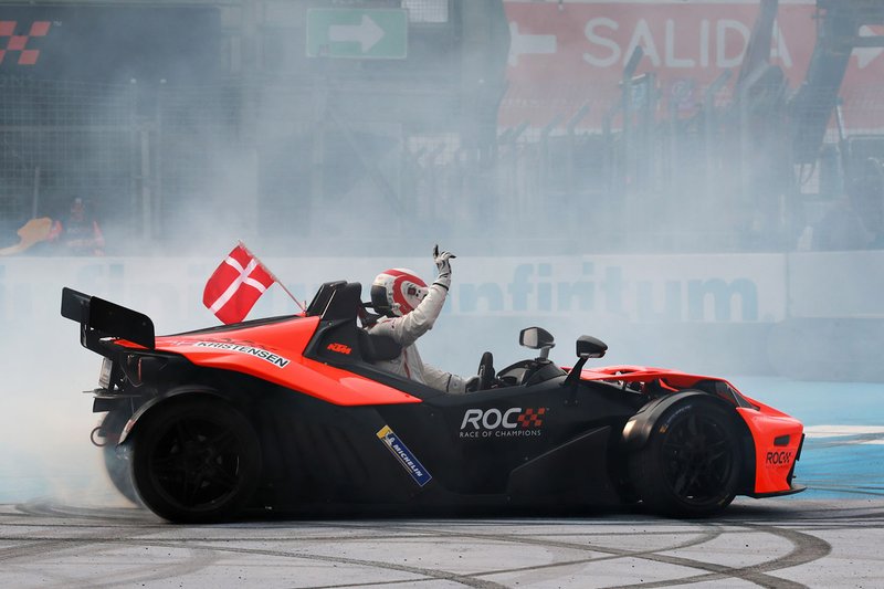 Tom Kristensen celebrates winning the ROC Nations Cup